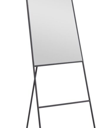 Kave Home Gulvspejl Norland Tidløst Minimalistisk Sort Stålramme H166x55 Cm