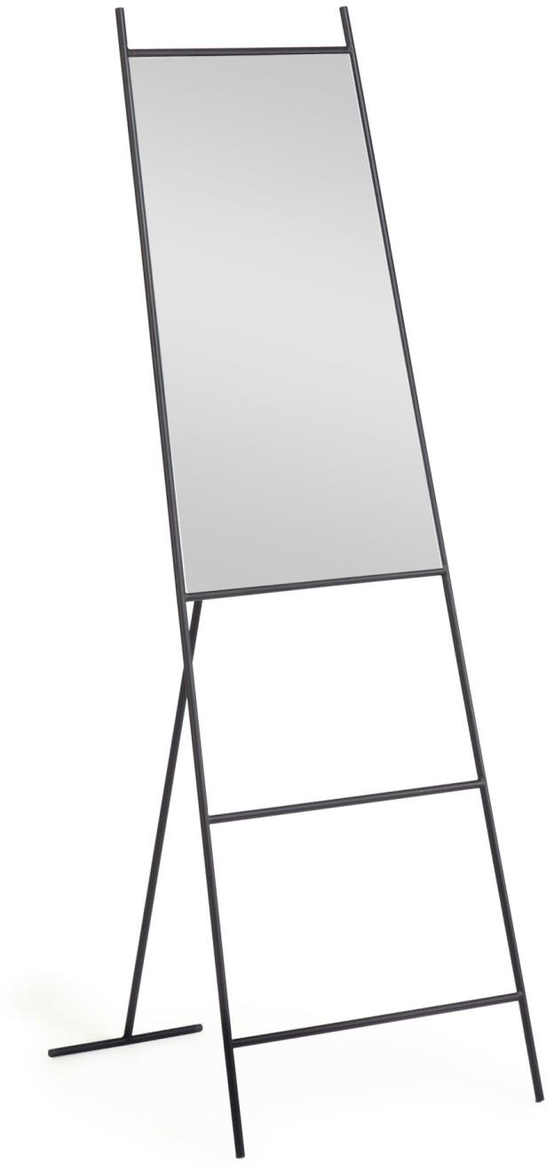 Kave Home Gulvspejl Norland Tidløst Minimalistisk Sort Stålramme H166x55 Cm