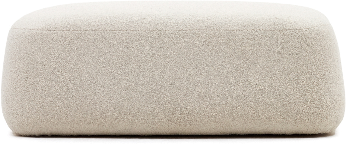 Kave Home Puf Martina 85x123x45 Cm Hvid Shearling 100  Genanvendt Polyester Rustik Kolonial
