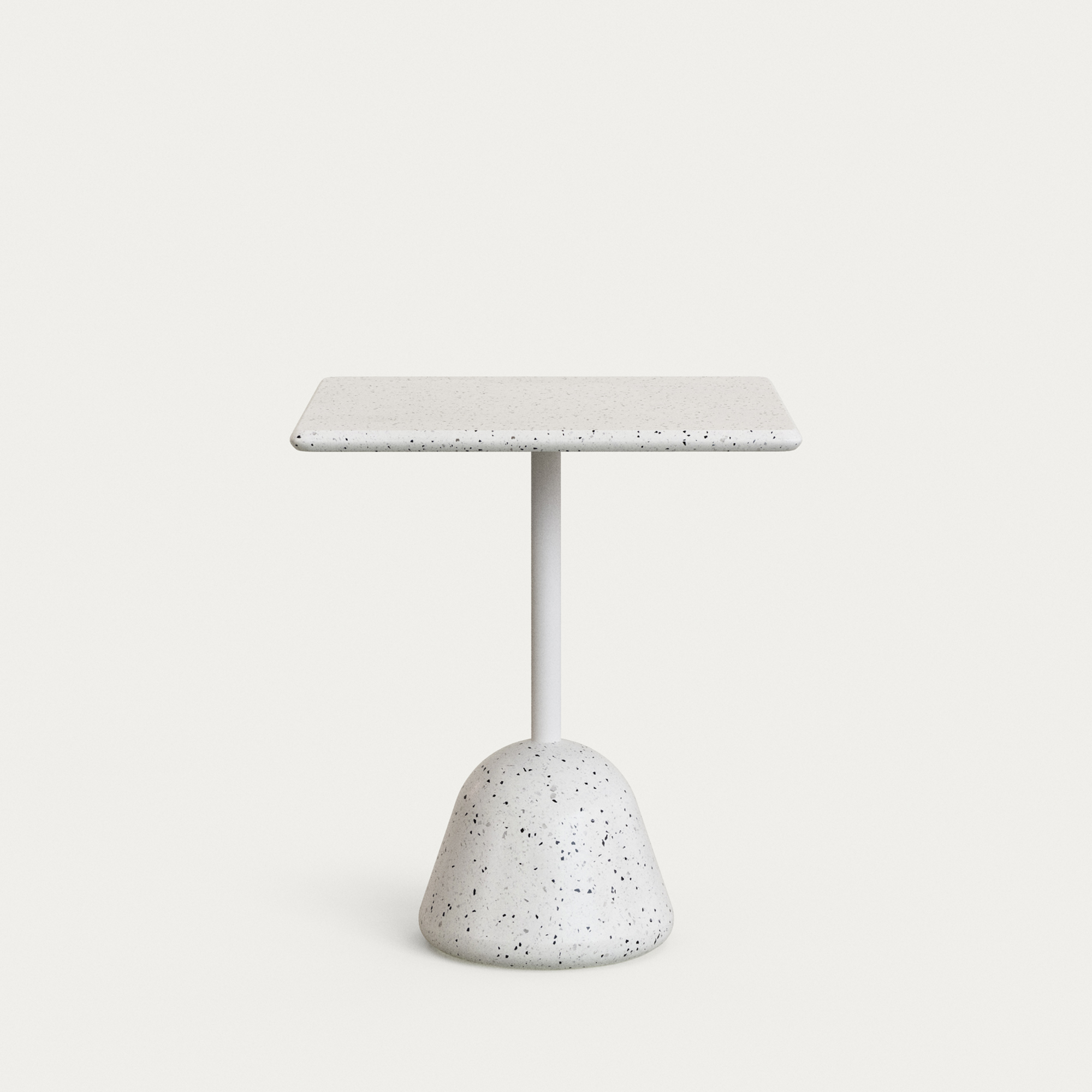 Kave Home Saura Havebord Kvadratisk Hvid Terrazzo Og Hvid Terrazzo 70x70x75
