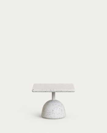 Kave Home Saura Udendørs Sofabord  Kvadratisk Hvid Terrazzo Og Hvid Terrazzo  32x48x48