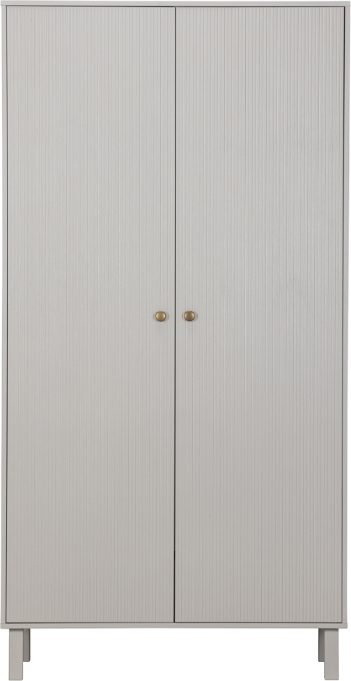 Klædeskab Woood Madu Sky-grå Med Guldknopper H195ã B100ã D53 Cm