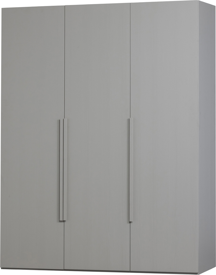 Klædeskab Woood Rens Grå Valnød 210x165x58 Cm Med   Døre     Skuffer