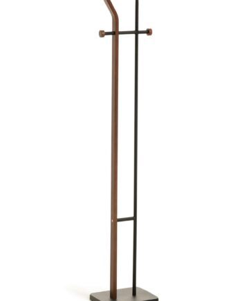 Knagerække   Hattehylde Kave Home Magali   Moderne Stumtjener   Egefiner Metal 172x25x30 Cm Sort Natur