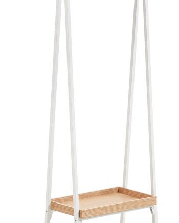 Knagerække Kave Home Benny   Hvidmalet Metal Og Mdf Egefiner 160x30x55 Cm