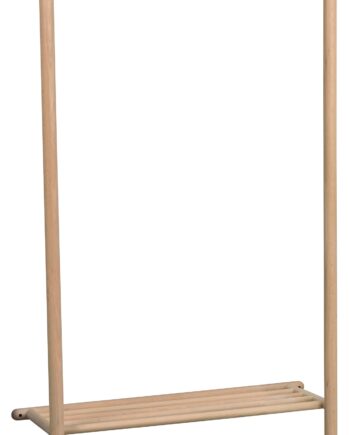 Knagerække Og Hattehylde Rowico Milford   Massivt Egetræ Og Pulverlakeret Metal  Eg Sort  H181ã B91ã D39 Cm