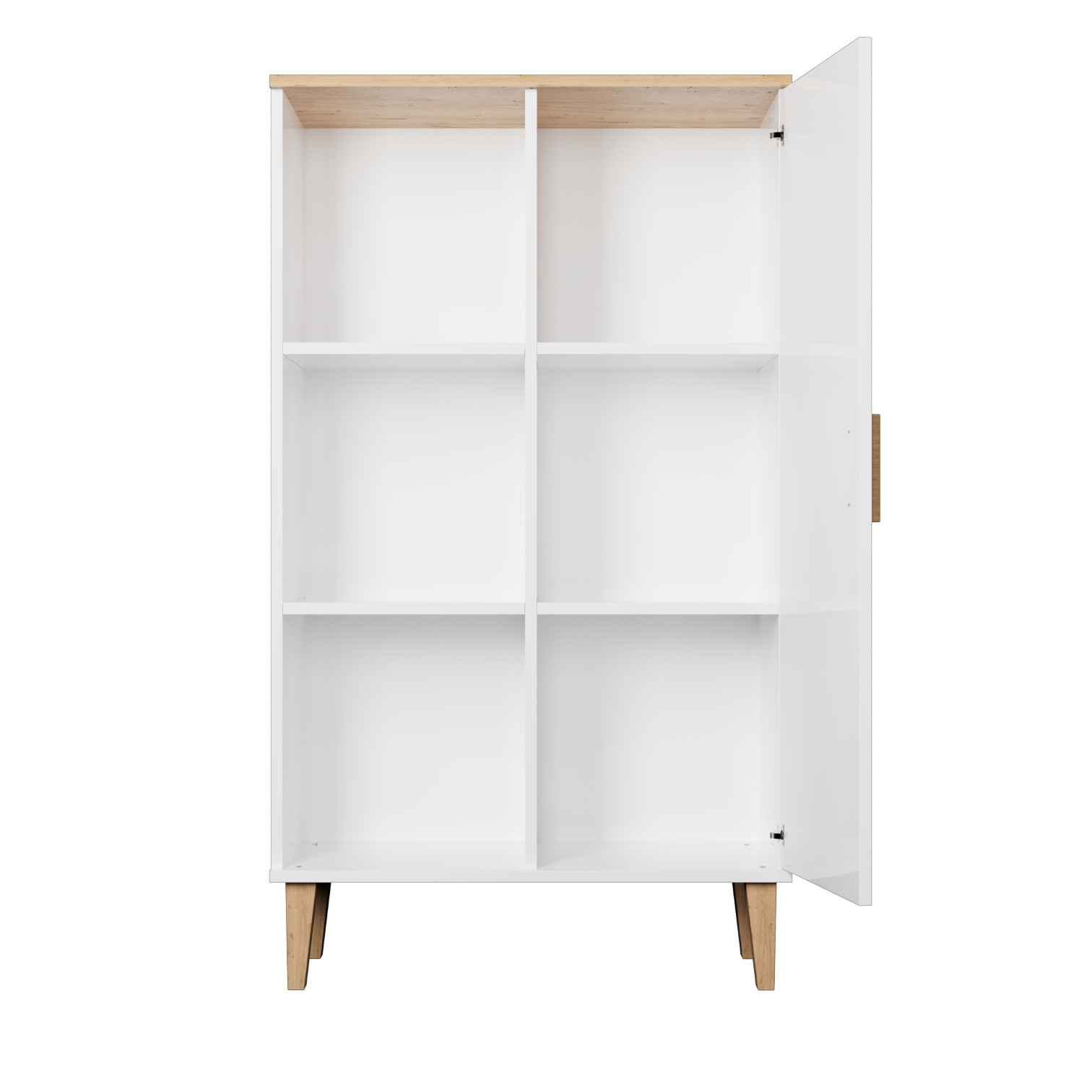 Kocot Denver Bogreol Låge Og Hylder Hvid Og Natur Hickory Spånplader :120cm X80cm 35cm