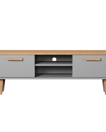 Kocot Denver Tv-bord       Låger Og   Hylde Chinchilla Grå Og Natur Hickory Spånplader  120x47