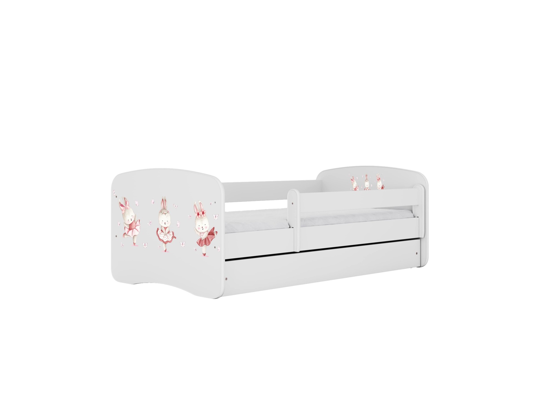 Kocot Kids Seng Babydreams Hvide Kaniner Med Sommerfugle Uden Skuffe Med Madras 140 70