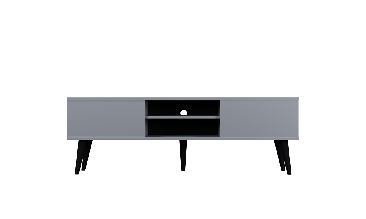 Kocot Rtv Toronto Tv-bord Låger Og Hylde Grå Finér Og Bøgetræ 160x35