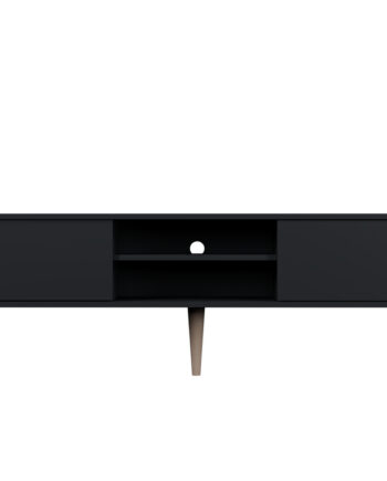 Kocot Rtv Toronto Tv-bord       Låger Og   Hylde Sort Finér Og Natur Bøgetræ  160x35