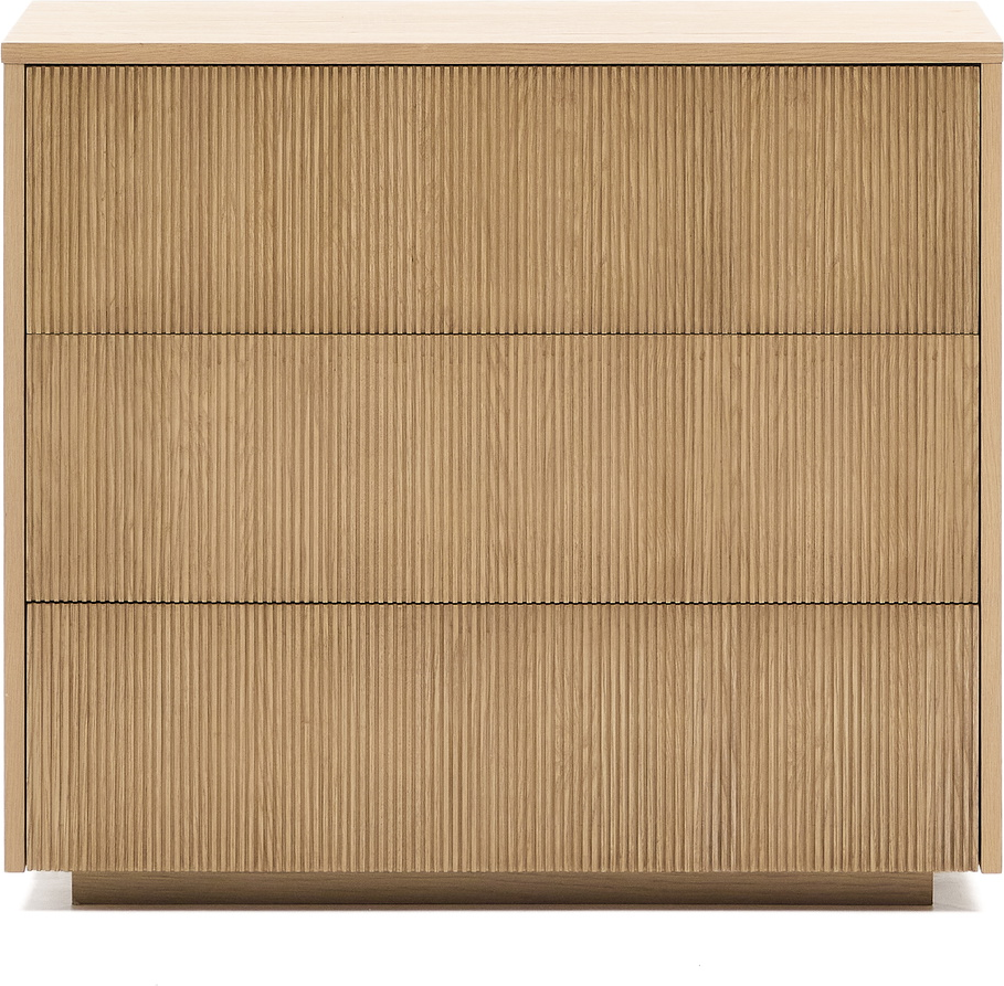 Kommode Kave Home Helvine Skuffer Fsc Mdf Egefinér Natur H79xb90xd50cm