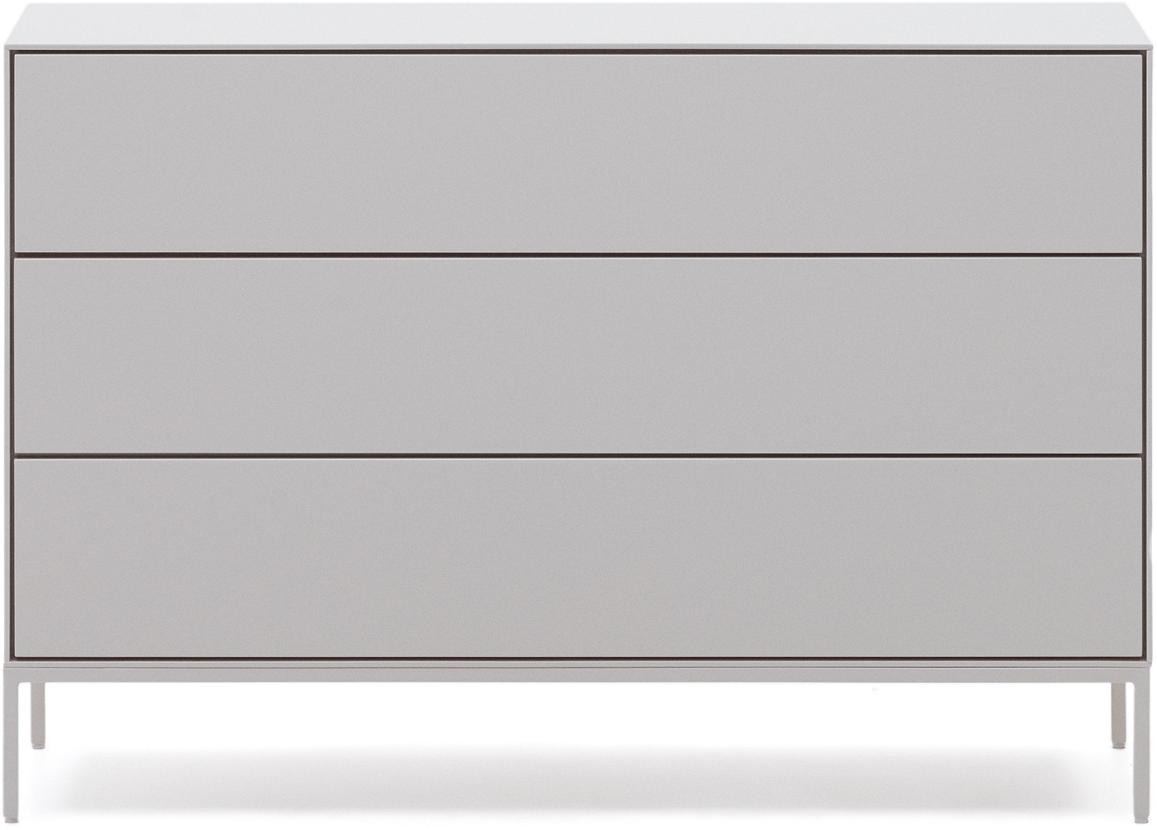 Kommode Kave Home Vedrana Hvid Mdf Med   Skuffer Og Justerbare Stålben H75ã B40ã L110 Cm