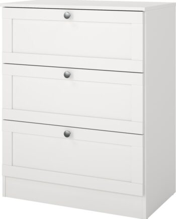 Kommode Vesterholm Billund   Skuffer  Hvid Folie  Fsc  Dansk Produceret  H89ã B70ã D41 Cm