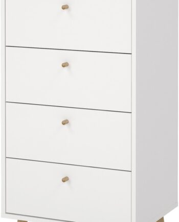 Kommode Vesterholm Bodo   Skuffer Hvid Smal H120ã B50ã D39 Cm Vægmonteret Nordisk Design Til Soveværelse