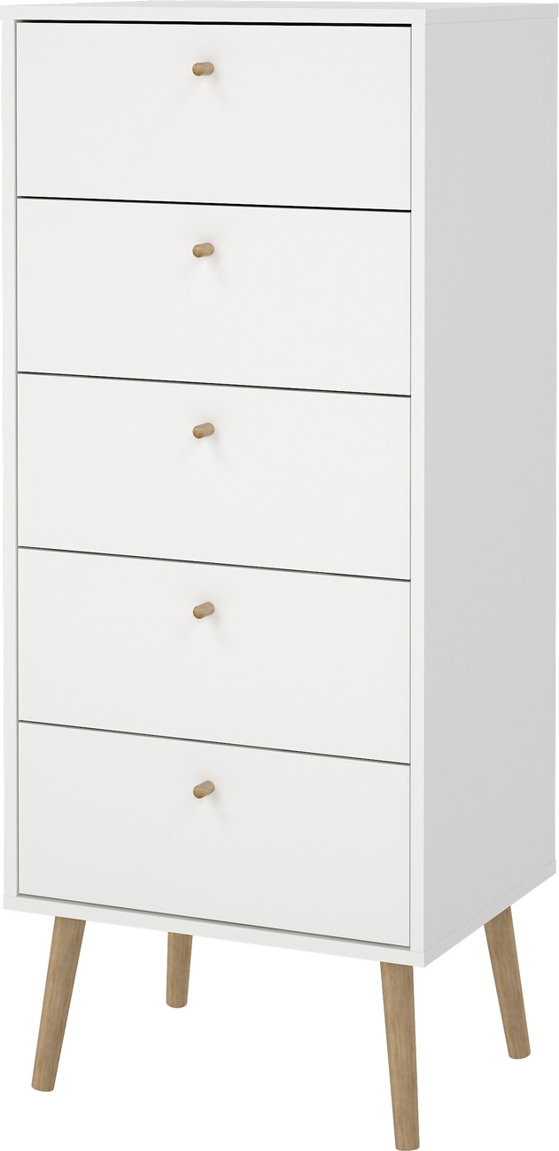 Kommode Vesterholm Bodo   Skuffer Hvid Smal H120ã B50ã D39 Cm Vægmonteret Nordisk Design Til Soveværelse