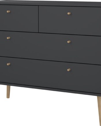 Kommode Vesterholm Bodo   Skuffer  Matgrå  Massivt Trægreb  Folieoverflade  H81 7xb98 7xd39   Cm