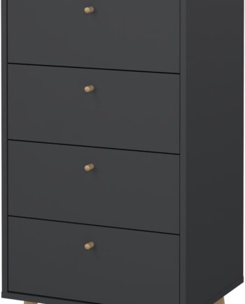 Kommode Vesterholm Bodo Smal Matgrå    Skuffer  H120   B50   D39 Cm