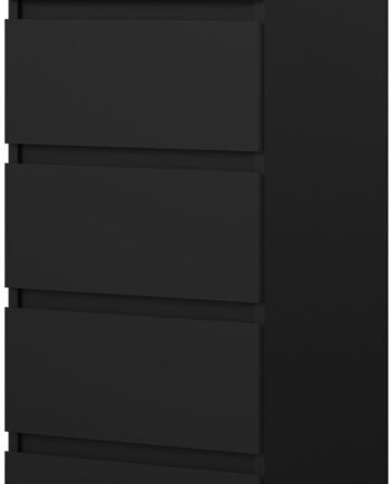 Kommode Vesterholm Naia  Matsort  Høj    Skuffer  Grebsløs  H111xb40xd50 Cm  Fsc  Vægmonterbar