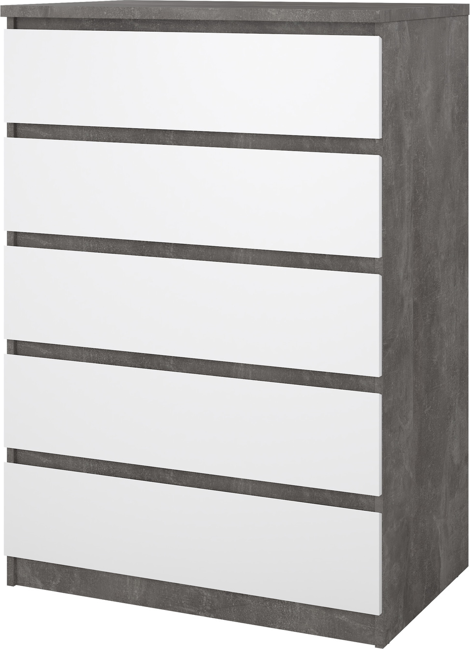 Kommode Vesterholm Naia Skuffer Oxid Beton Hvid Højglans Vægmonteret H111ã B77ã D50 Cm Dansk Fsc