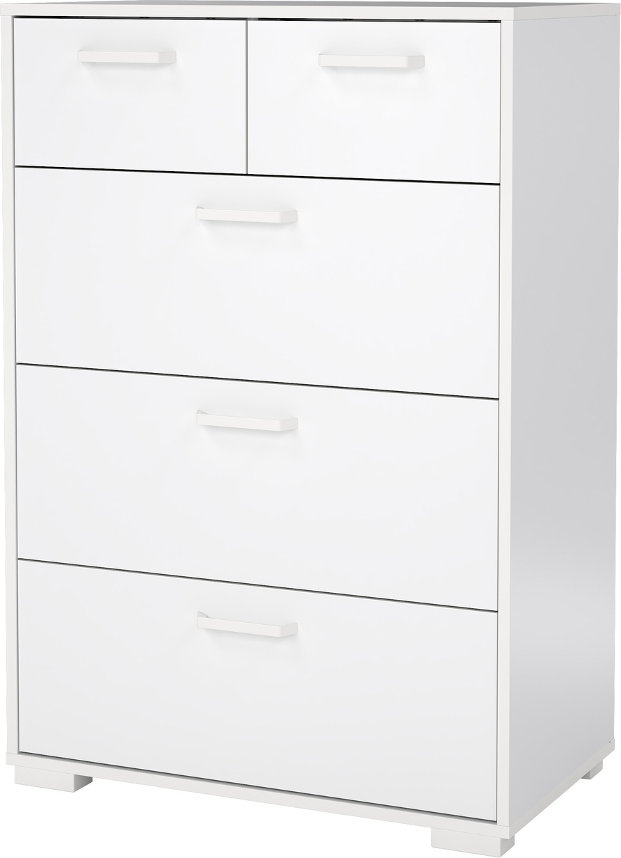 Kommode Vesterholm Sofia  Hvid Højglans    Skuffer  H102ã B70ã D40 Cm  Dansk Fsc