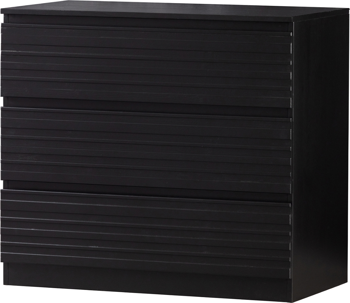Kommode Woood Jente Sort   Fsc-fyrretræ   Skuffer Soft-close H75ã B83ã D46 Cm