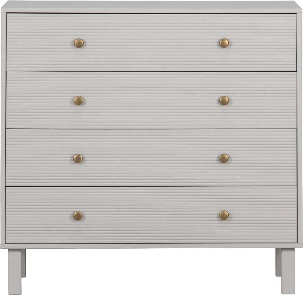 Kommode Woood Madu Grå Fyrretræskommode Med   Skuffer  Metalben H91   B94   D52 Cm