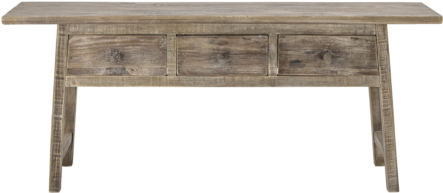Konsolbord Creative Collection Camden Håndlavet Genanvendt Træ Natur 147x40x63 Cm Med   Skuffer
