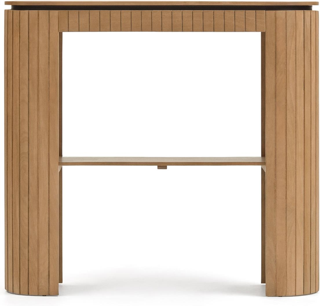 Konsolbord Kave Home Licia Massivt Mango Træ Rund Buet Form Naturlig Finish