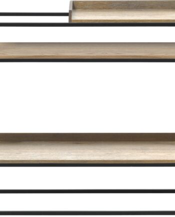 Konsolbord Nordique Design Rivoli   Massivt Egetræ Og Sort Metal  79   38   90 Cm