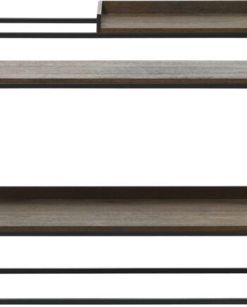 Konsolbord Nordique Design Rivoli-serie   Røget Eg Med Sort Metalstel   H79ã B38ã L90 Cm    Hylder  Industrielt Design