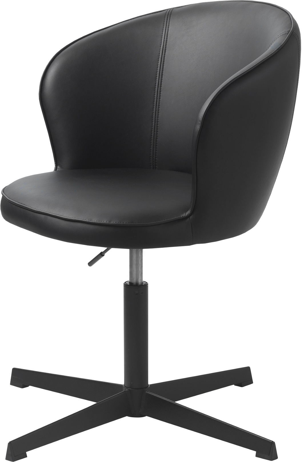 Kontorstol Nordique Design Gain Ergonomisk Arbejdsstol Sort Kunstlæder Metalstel Justerbar Højde