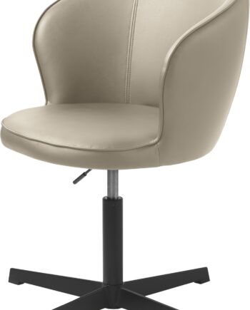 Kontorstol Nordique Design Gain   Beige Kunstlæder Med Sort Metalbase  Drejestol Med 360 Rotation