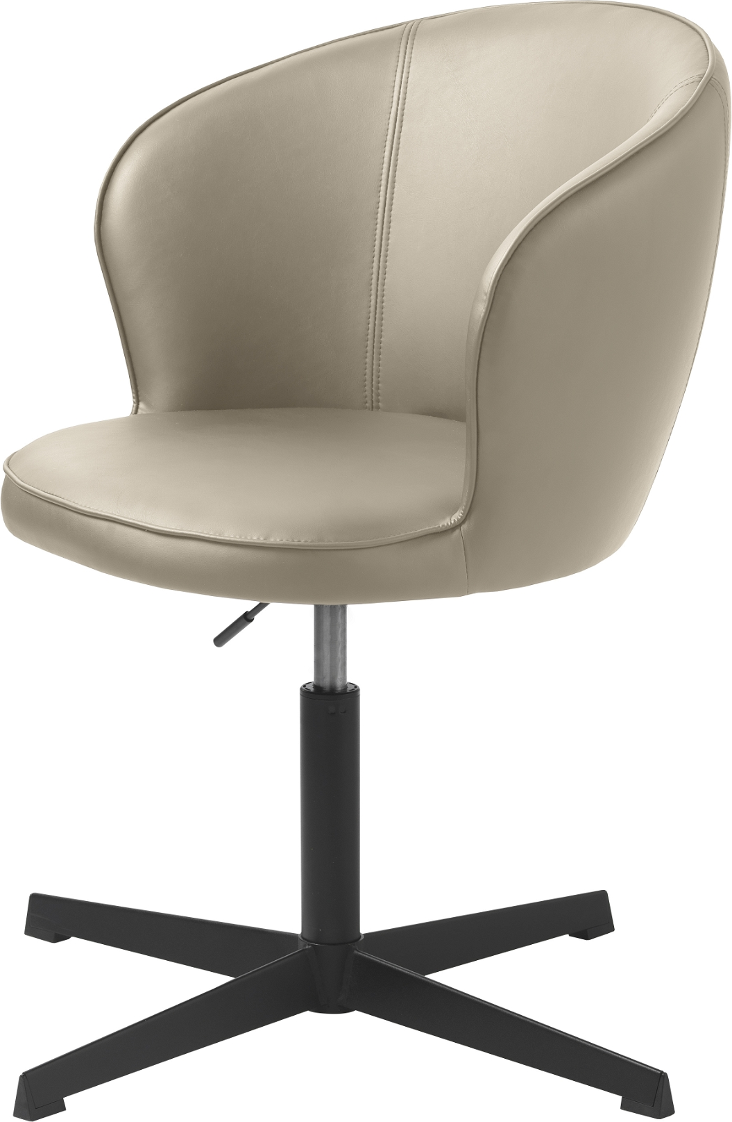 Kontorstol Nordique Design Gain Beige Kunstlæder Med Sort Metalbase Drejestol Med 360 Rotation