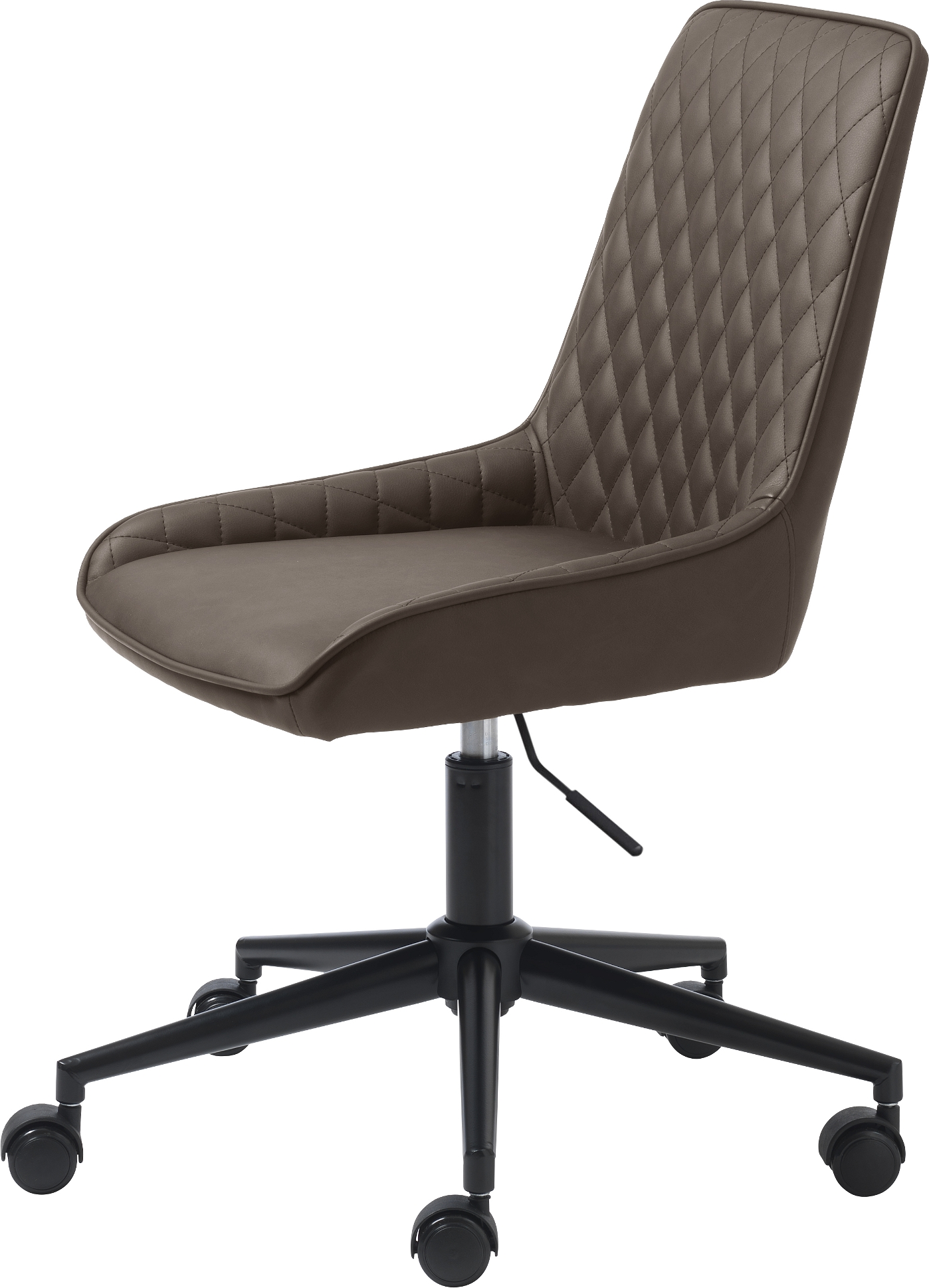Kontorstol Unique Furniture Milton Ergonomisk Kunstlæder Stol Brun Med Justerbar Højde 81 91 Cm Harlekinsyninger Hjul