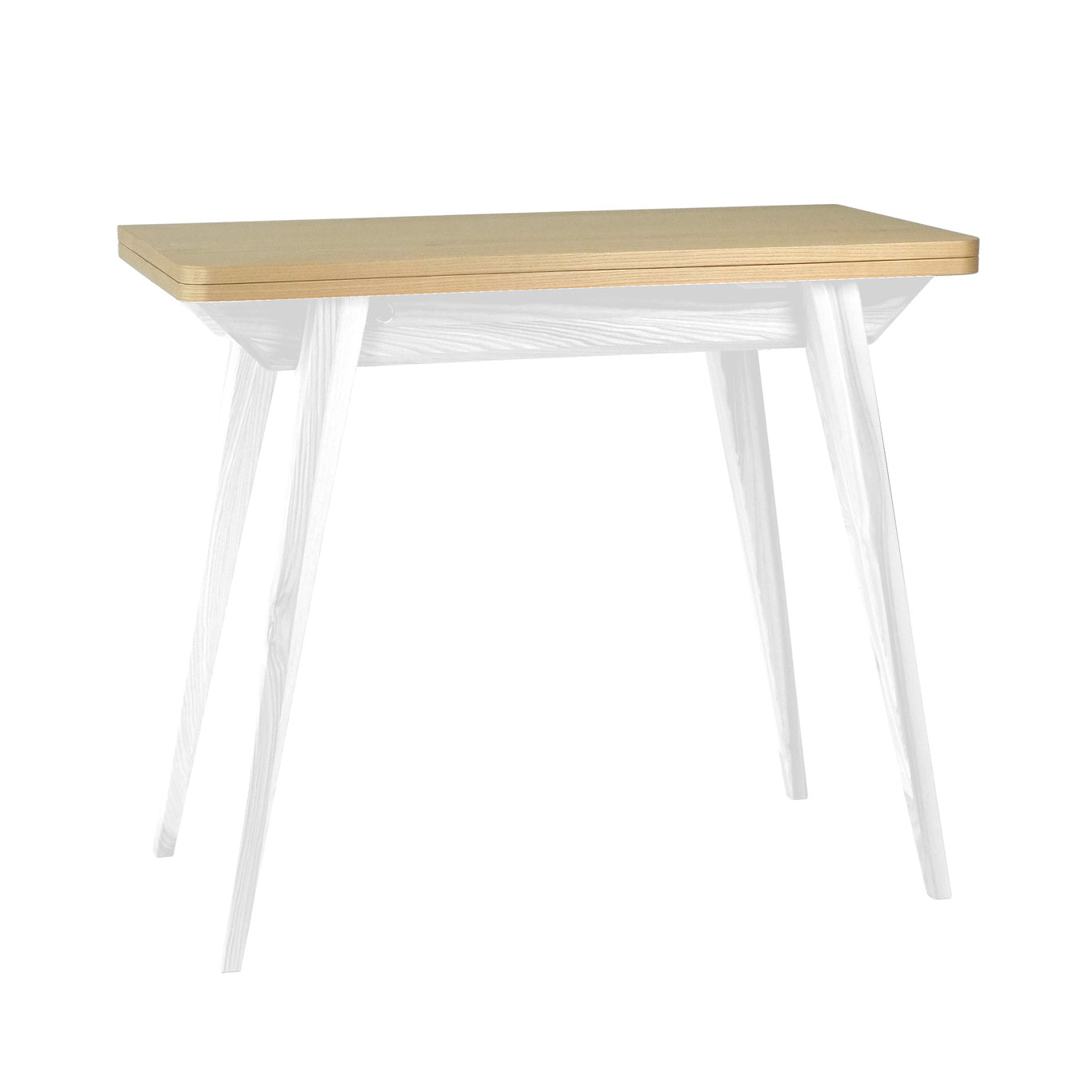 Konvolut Udtrækkeligt Spisebord 45x90cm Ask Top Hvide Ben