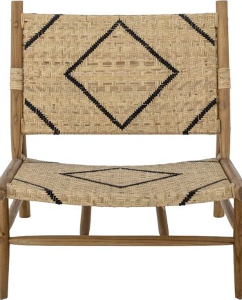 Lænestol Creative Collection Lennox Loungestol Naturfarvet Teak Rattan 75x78x70 Cm