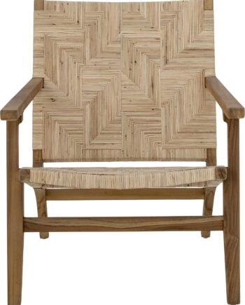 Lænestol Creative Collection Mills   Teaktræ Og Rattan  Brun  H77ã B63ã L76 Cm