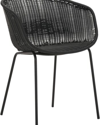 Lænestol House Doctor Hapur   Sort Pe-flet Og Jern   H78   B49   L58 Cm