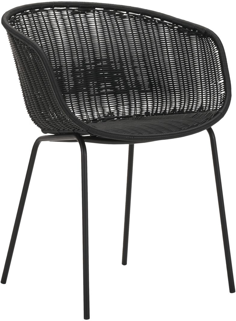 Lænestol House Doctor Hapur Sort Pe-flet Og Jern H78 B49 L58 Cm
