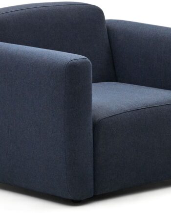 Lænestol Kave Home Neom Blå Tekstil Loungestol Modulær Nordisk Design H78xb89xl113 Cm