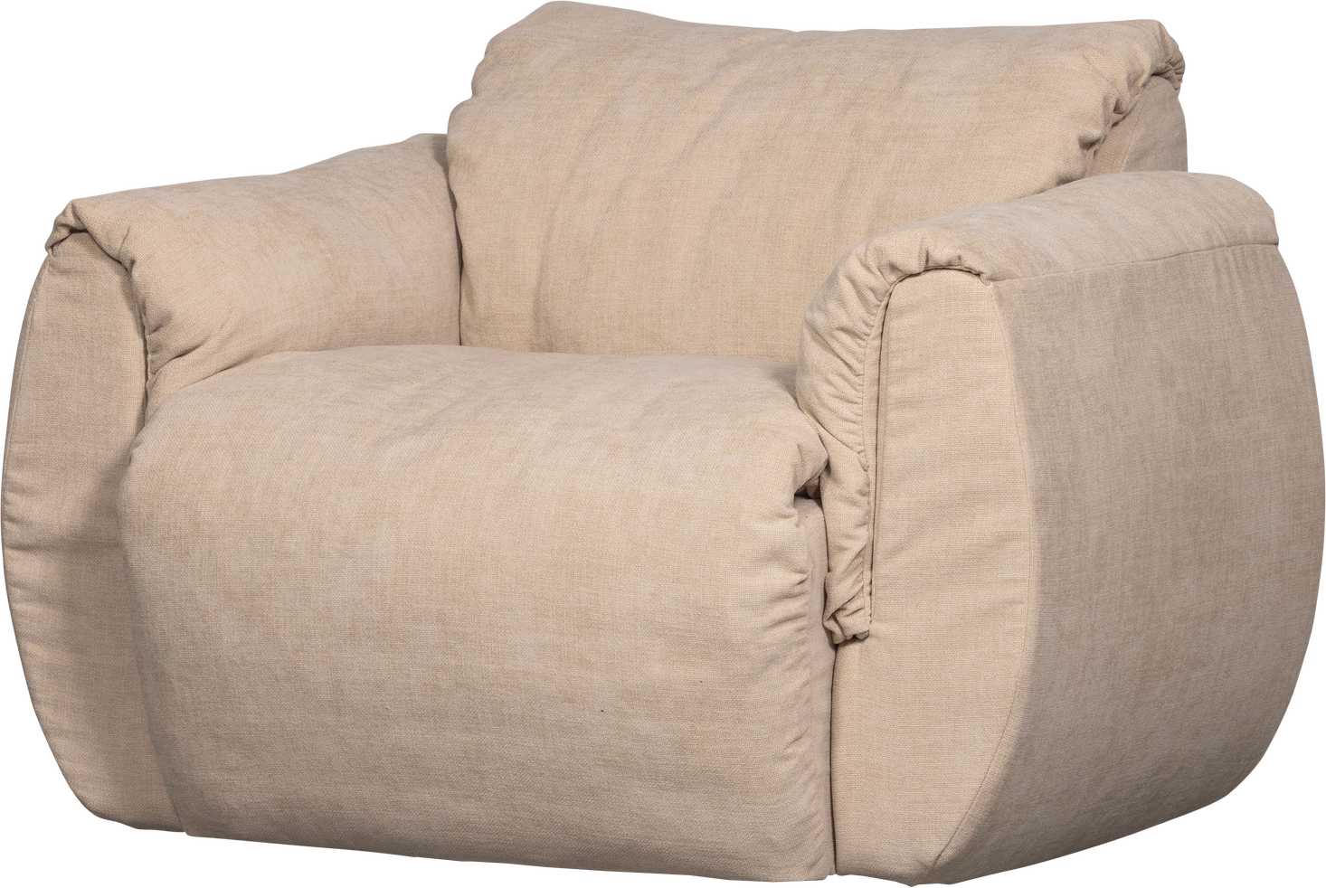 Lænestol Woood Baggy Drejelænestol Sand Ocean Vævet Chenille 100 Genanvendt Polyester B104 Cm