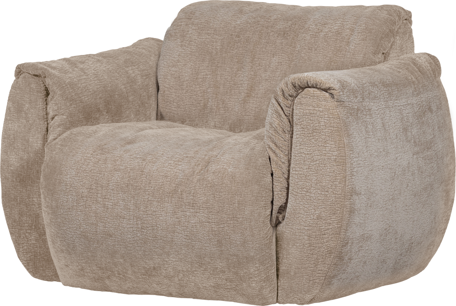 Lænestol Woood Baggy Drew 3d Chenille Stof  Sand  100  Polyester  B104 Cm