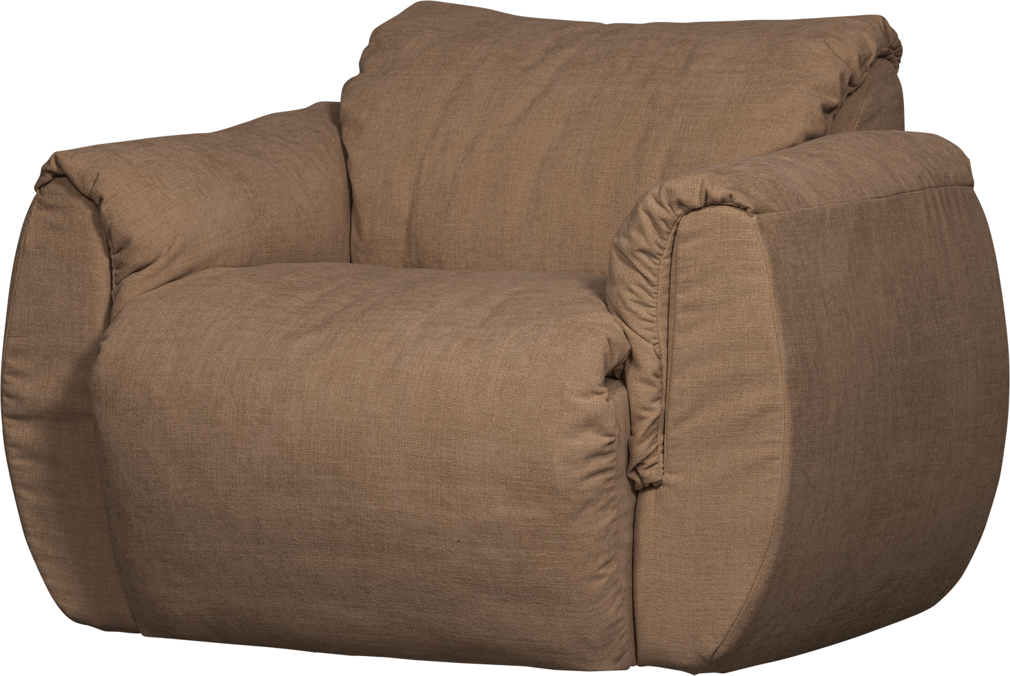 Lænestol Woood Baggy Med Drejefunktion Brun Vævet Chenille 100 Genanvendt Polyester B104 Cm