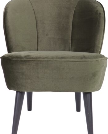 Lænestol Woood Sara   Grøn Velour Jarra-serie Fsc-certificeret Træ  Moderne Profil Og Høj Komfort  Martindale 100 000