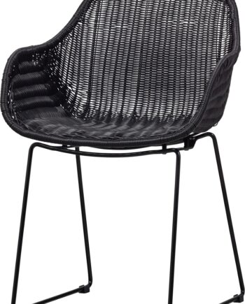 Lænestol Woood Willow   Sort Kunstig Rattan   Metal  H83xb56xl57 Cm