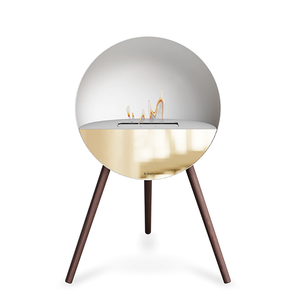 Le Feu Eye Bioethanolpejs   Hvid Røget Ben Hvid Top Rose Gold Front  : Erling Christensen Møbler