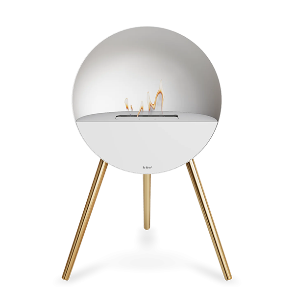 Le Feu Eye Bioethanolpejs   Hvid Rose Gold Ben Hvid Top Hvid Front  : Erling Christensen Møbler
