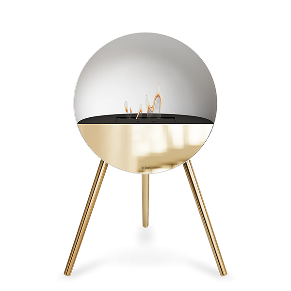 Le Feu Eye Bioethanolpejs   Hvid Rose Gold Ben Sort Top Rose Gold Front  : Erling Christensen Møbler