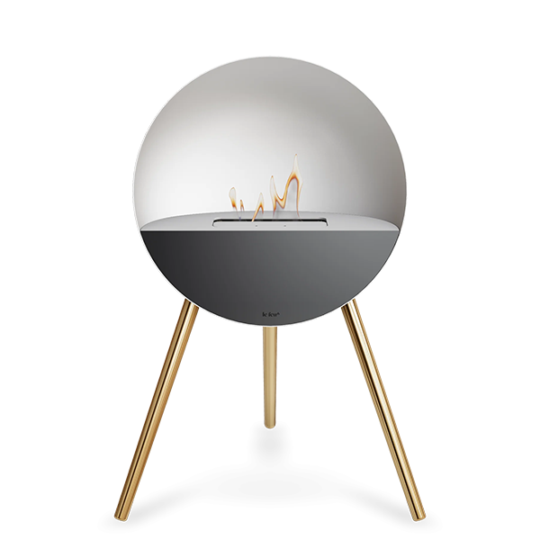 Le Feu Eye Bioethanolpejs   Hvid Rose Gold Hvid Top Sort Front  : Erling Christensen Møbler